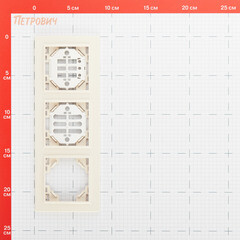 Рамка EKF Минск трехместная бежевая (ERM-G-303-20) - фото 2