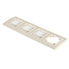 Рамка EKF Минск четырехместная бежевая (ERM-G-304-20) - фото 4