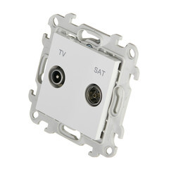 Розетка телевизионная Simon 24 Harmonie встраиваемая белая TV/ SAT (2410485-030) - фото 4