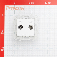 Розетка телевизионная Simon 24 Harmonie встраиваемая белая TV/ SAT (2410485-030) - фото 2