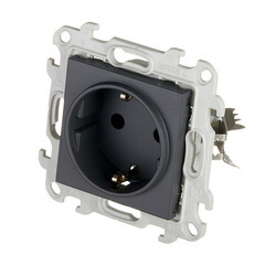 Розетка Simon 24 Harmonie встраиваемая графит (2420434-038) - фото 4