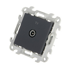 Розетка телевизионная Simon 24 Harmonie встраиваемая графит TV (2410475-038) - фото 4