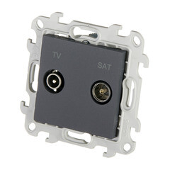 Розетка телевизионная Simon 24 Harmonie встраиваемая графит TV/ SAT (2410485-038) - фото 4