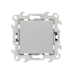 Переключатель Simon 24 Harmonie одноклавишный встраиваемый алюминий (2420201-033) - фото 1