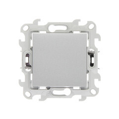 Изображение товара Переключатель Simon 24 Harmonie одноклавишный встраиваемый алюминий (2420251-033)