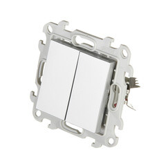 Выключатель Simon 24 Harmonie двухклавишный встраиваемый алюминий (2420398-033) - фото 4