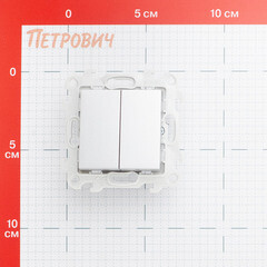 Переключатель Simon 24 Harmonie двухклавишный встраиваемый алюминий (2410397-033) - фото 2