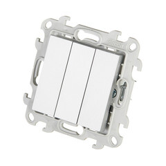 Выключатель Simon 24 Harmonie трехклавишный встраиваемый алюминий (2450391-033) - фото 4