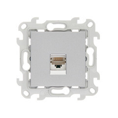 Изображение товара Розетка компьютерная Simon 24 Harmonie встраиваемая алюминий RJ45 (2410598-033)