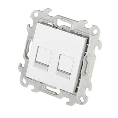 Розетка компьютерная Simon 24 Harmonie встраиваемая алюминий 2хRJ45 (2450593-033) - фото 4