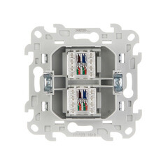 Розетка компьютерная Simon 24 Harmonie встраиваемая алюминий 2хRJ45 (2450593-033) - фото 3