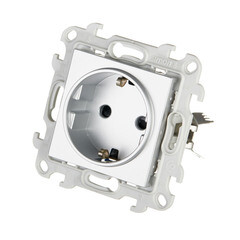 Розетка Simon 24 Harmonie встраиваемая алюминий со шторками (2420432-033) - фото 4