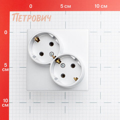 Розетка Simon 24 Harmonie встраиваемая алюминий (2450459-033) - фото 2