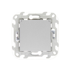 Изображение товара Розетка Simon 24 Harmonie встраиваемая алюминий с крышкой (2420448-033)