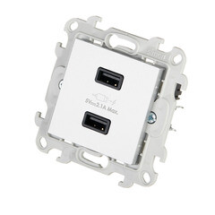 Розетка USB Simon 24 Harmonie встраиваемая алюминий 2хUSB-А (2411096-033) - фото 4