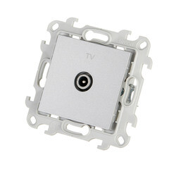 Розетка телевизионная Simon 24 Harmonie встраиваемая алюминий TV (2410475-033) - фото 3