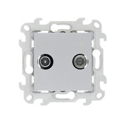 Изображение товара Розетка телевизионная Simon 24 Harmonie встраиваемая алюминий TV/ SAT (2410485-033)