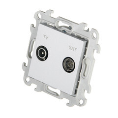 Розетка телевизионная Simon 24 Harmonie встраиваемая алюминий TV/ SAT (2410485-033) - фото 4