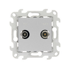 Изображение товара Розетка телевизионная Simon 24 Harmonie встраиваемая алюминий TV/ SAT (2410487-033)