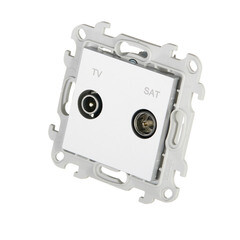 Розетка телевизионная Simon 24 Harmonie встраиваемая алюминий TV/ SAT (2410487-033) - фото 4