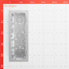 Коробка монтажная Simon 24 Harmonie трехместная накладная алюминий (2400753-033) - фото 2