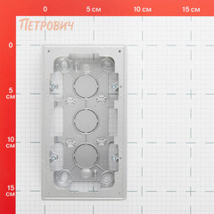 Коробка монтажная Simon 24 Harmonie двухместная накладная алюминий (2400752-033) - фото 2