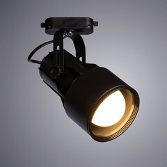 Трековый светильник однофазный Arte Lamp Lyra 40 Вт E27 2 кв.м черный (A6252PL-1BK) - фото 4