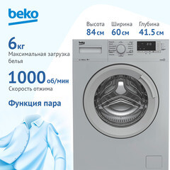 Стиральная машина Beko WSRE6512ZSS серебристая - фото 3