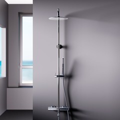 Душевая система Damixa Scandinavian Pure с верхним душем с лейкой с изливом хром (936740000) - фото 6