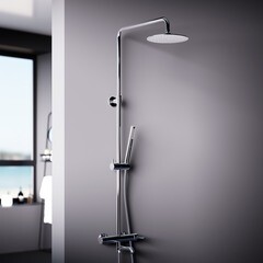 Душевая система Damixa Scandinavian Pure с верхним душем с лейкой с изливом хром (936740000) - фото 5