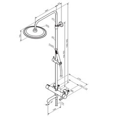 Душевая система Damixa Scandinavian Pure с верхним душем с лейкой с изливом хром (936740000) - фото 4