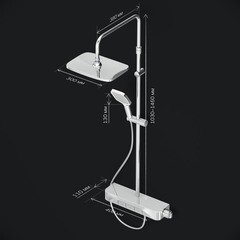 Душевая система AM.PM Func с верхним душем с лейкой с изливом хром (F078F700) - фото 3