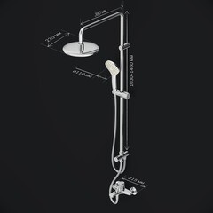 Душевая система AM.PM Gem с верхним душем с лейкой с изливом хром (F40890A14) - фото 2