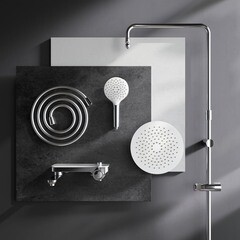 Душевая система AM.PM Like с верхним душем с лейкой с изливом хром (F0780700) - фото 4