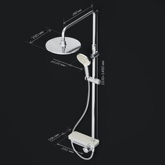 Душевая система AM.PM Like с верхним душем с лейкой с изливом хром (F0780700) - фото 2