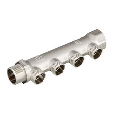 Коллектор Valtec 3/4 ВР(г) х 4 выхода 1/2 НР(ш) х 3/4 НР(ш) (VTc.500.N.0504)