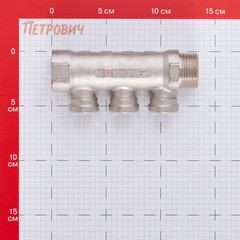 Коллектор Valtec 1 ВР(г) х 3 выхода 1/2 ВР(г) х 1 НР(ш) (VTc.550.N.0603) - фото 2