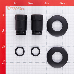 Соединитель прямой для полотенцесушителя Smart 1 ВР(г) х 1 НР(ш) черный (2 шт.) - фото 2