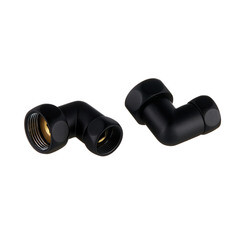 Соединитель угловой для полотенцесушителя Smart 1 ВР(г) х 3/4 ВР(г) черный (2 шт.) - фото 1