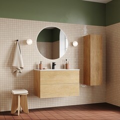 Комплект тумба с раковиной Iddis Bild 80 см подвесная дуб светлый (BIL80V0i95K) - фото 3