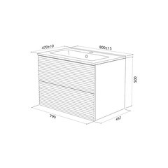 Комплект тумба с раковиной Iddis Bild 80 см подвесная дуб светлый (BIL80V0i95K) - фото 2