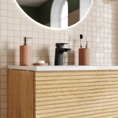 Комплект тумба с раковиной Iddis Bild 60 см подвесная дуб светлый (BIL60V0i95K) - фото 7