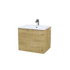 Изображение товара Комплект тумба с раковиной Iddis Bild 60 см подвесная дуб светлый (BIL60V0i95K)