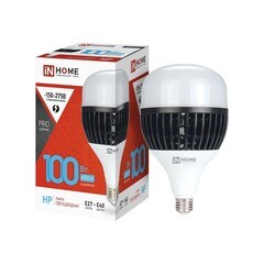 Лампа светодиодная IN HOME Е27/Е40 6500К 100 Вт 9500 Лм 230 В цилиндр T120 матовая - фото 6