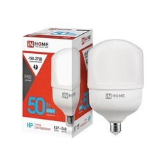 Лампа светодиодная IN HOME Е27/Е40 6500К 50 Вт 4750 Лм 230 В цилиндр T120 матовая - фото 7