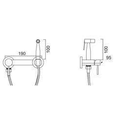 Смеситель с гигиеническим душем РМС сталь (SUS129-5-2) - фото 2