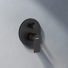 Душевая система Damixa Apollo встраиваемая с верхним душем с лейкой с изливом черная (947510300) - фото 6