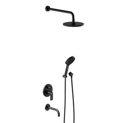 Душевая система Damixa Apollo встраиваемая с верхним душем с лейкой с изливом черная (947510300)