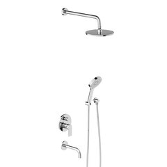 Душевая система Damixa Apollo встраиваемая с верхним душем с лейкой с изливом хром (947510000)