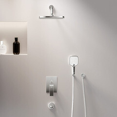 Душевая система Damixa Gala встраиваемая с верхним душем с лейкой с изливом хром (953510000) - фото 6